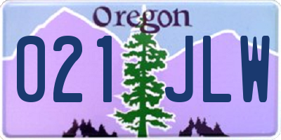 OR license plate 021JLW