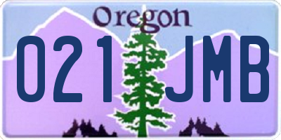 OR license plate 021JMB