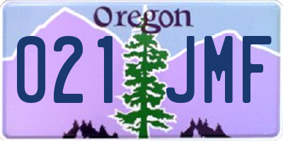 OR license plate 021JMF