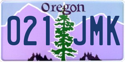 OR license plate 021JMK