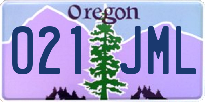 OR license plate 021JML