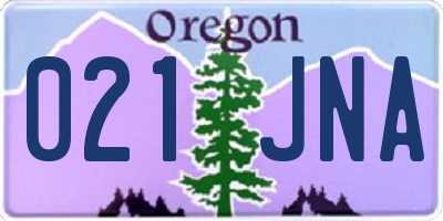 OR license plate 021JNA