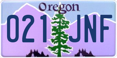 OR license plate 021JNF