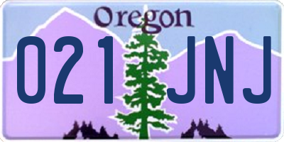 OR license plate 021JNJ
