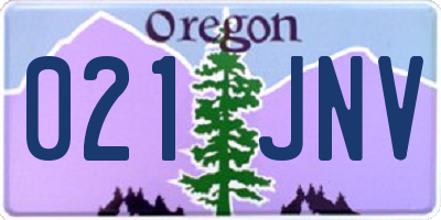 OR license plate 021JNV