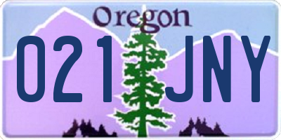 OR license plate 021JNY