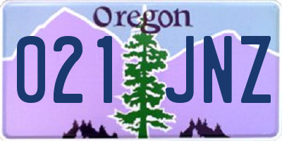 OR license plate 021JNZ