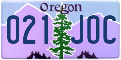 OR license plate 021JOC