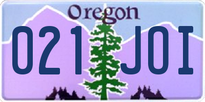 OR license plate 021JOI