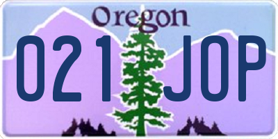 OR license plate 021JOP