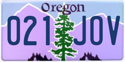 OR license plate 021JOV