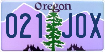 OR license plate 021JOX