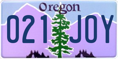 OR license plate 021JOY