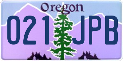 OR license plate 021JPB