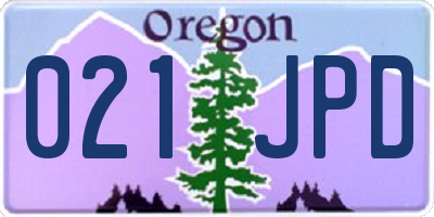 OR license plate 021JPD