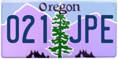 OR license plate 021JPE