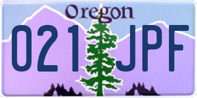 OR license plate 021JPF