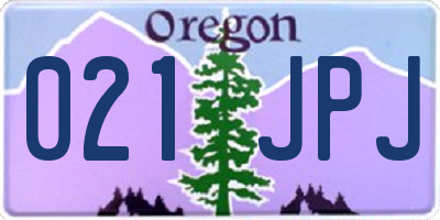 OR license plate 021JPJ