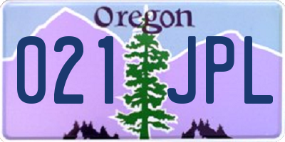 OR license plate 021JPL