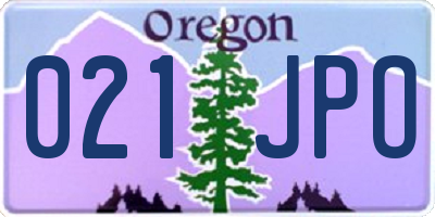 OR license plate 021JPO