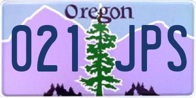 OR license plate 021JPS