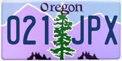 OR license plate 021JPX