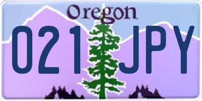 OR license plate 021JPY