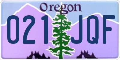 OR license plate 021JQF