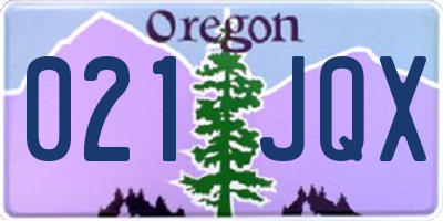 OR license plate 021JQX