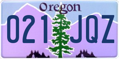 OR license plate 021JQZ