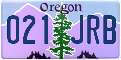 OR license plate 021JRB