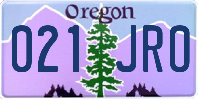OR license plate 021JRO