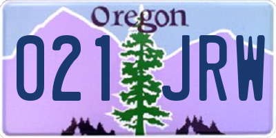 OR license plate 021JRW