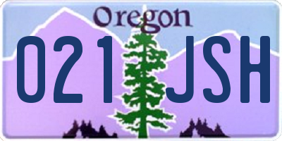 OR license plate 021JSH