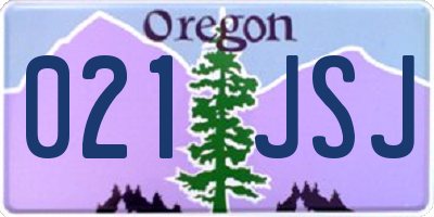OR license plate 021JSJ