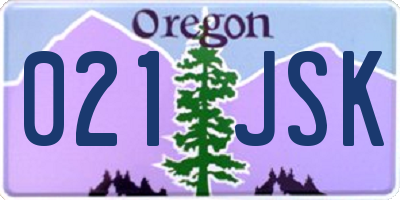 OR license plate 021JSK
