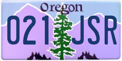 OR license plate 021JSR
