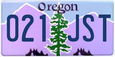 OR license plate 021JST
