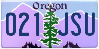 OR license plate 021JSU