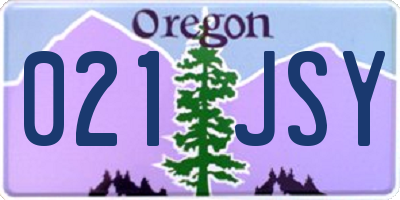 OR license plate 021JSY