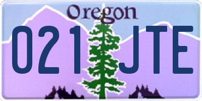 OR license plate 021JTE