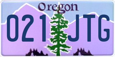 OR license plate 021JTG