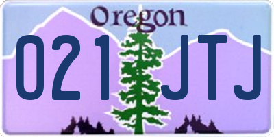 OR license plate 021JTJ