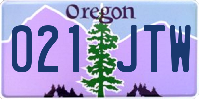OR license plate 021JTW
