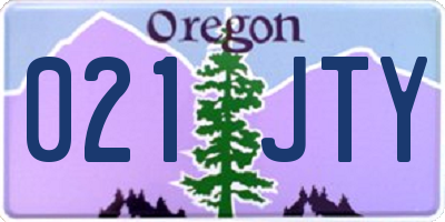 OR license plate 021JTY