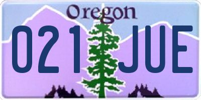 OR license plate 021JUE