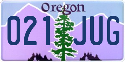 OR license plate 021JUG
