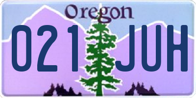 OR license plate 021JUH