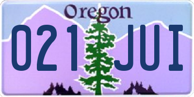 OR license plate 021JUI