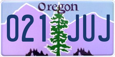 OR license plate 021JUJ